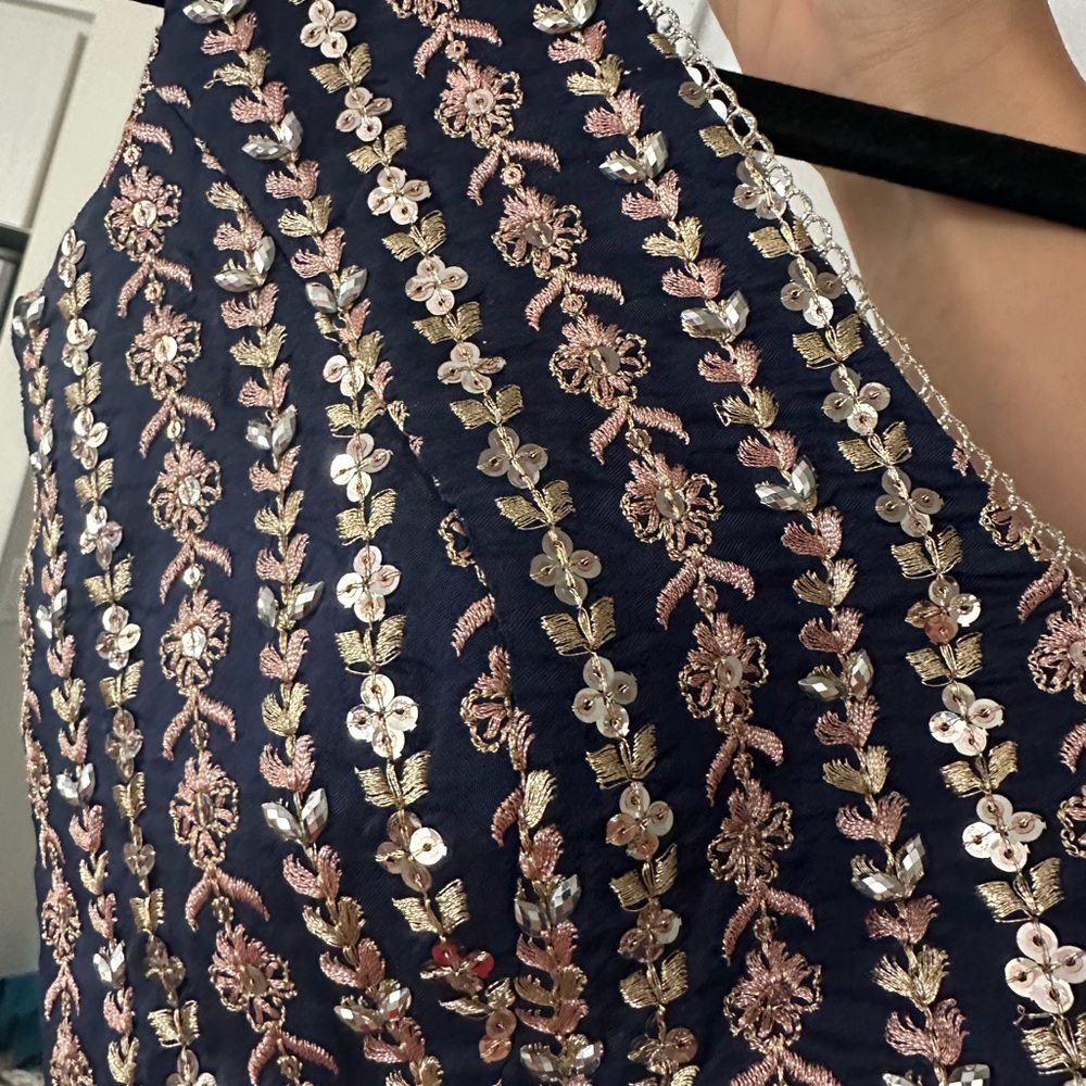 Lehenga blouse - navy - Picture 3 of 4